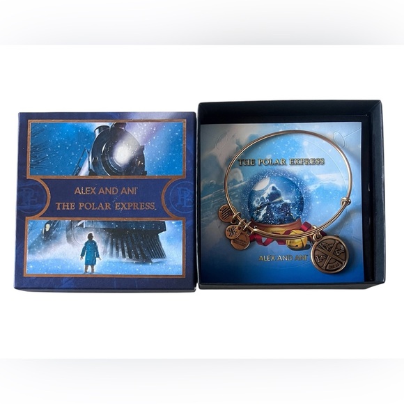 ALEX and ANI The Polar Express Bracelet Pocket Watch Charm Bangle w/Box Back Tag - Picture 3 of 5